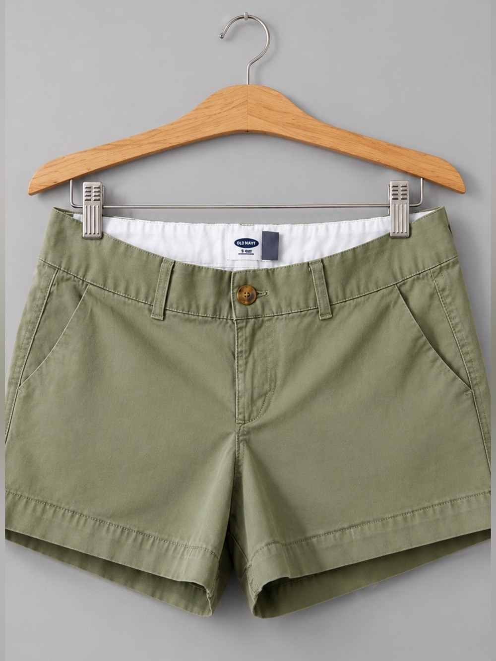 Old Navy Light Olive Women's Chino Bermuda Shorts